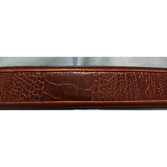 Genuine Ostrich Leather Belt Brown Size 38 Textured Pattern - Picture 4 of 9